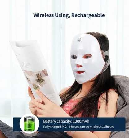 Mascarilla Facial LED Recargable 7 en 1 - Beautyglamour